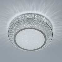 Потолочный led светильник 140 Вт Ø50 см с пультом управления хром изменение цвета света