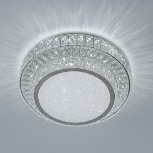 Стельовий led світильник 140 Вт Ø50 см з пультом керування хром зміна кольору світла