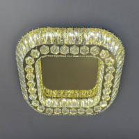 Стельовий led світильник 2×70 Вт золото кришталеві вставки, регулювання сві...