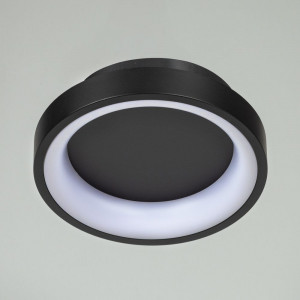 Стельовий led світильник 38Вт 3200-6000К з димером і пультом чорний Ø30 см 