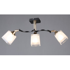 Потолочный светильник 3 источника света черный металл цоколь Е27