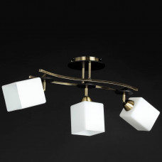 Потолочный светильник на 3 поворотных плафона под лампу Е27 бронза