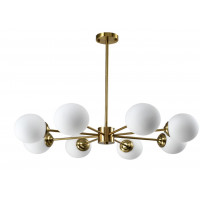 Стельовий світильник з 8 круглими плафонами Е27 стиль лофт золотий каркас