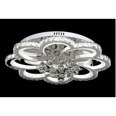 Стильная лед люстра хрустальная 148Вт хром, диммер/ночник с пультом