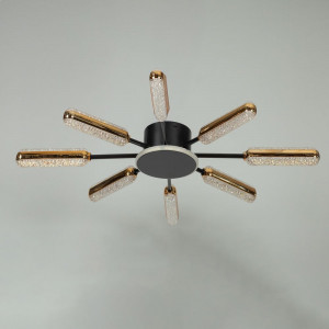 Сучасна led люстра 130 Вт 9 led модулів чорний/золото 3000-6500К на пульті