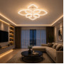 Современная led люстра с хрустальным декором 112W с ДУ, диммером и 3 режимами света - фото №1