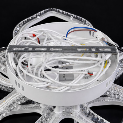 Сучасна led люстра з кришталевим декором 112W з ДК, димуванням та 3 режимами світла