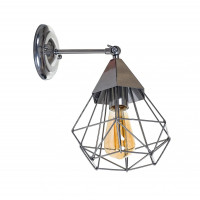 Сучасне бра настінне срібло глянець цоколь Е27 регульований плафон