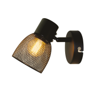 Сучасне бра з решітчастим плафоном чорне 35W E27
