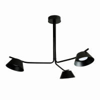 Сучасний стельовий світильник 3 лампи GX53 чорний, конусні плафони