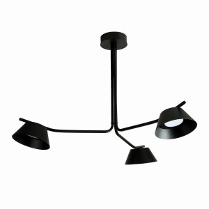 Сучасний стельовий світильник 3 лампи GX53 чорний, конусні плафони