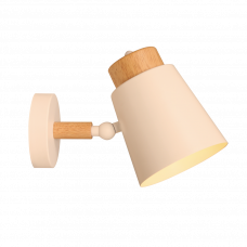 Светильник бра белое с деревянной поворотной вставкой E27