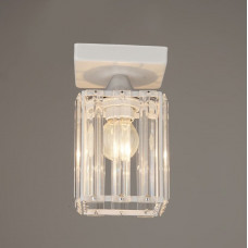 Светильник для коридора белый металл/стекло, патрон E27