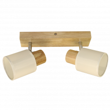 Светильник эко стиль из дерева и ткани 2xE14 потолочный