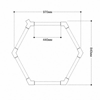 Світильник Hexagon led 45Вт 6500K для офісу та магазину на алюмінієвій підкладці