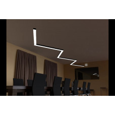 Подвесной лед светильник молния 220V 201W 12600Lm 6000K белый холодный 500мм*6 черный