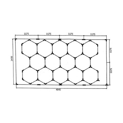 Модульний led світильник соти 14hexs 570W 6500К 100Лм/Вт Light