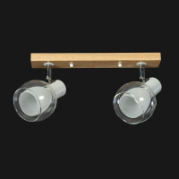 Светильник на 2 лампы с регулируемыми плафонами E14 деревянная основа