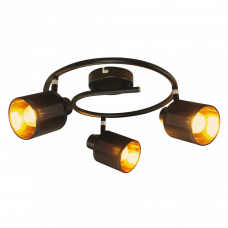 Світильник накладний круглий 3xE14 текстильні плафони чорний 500 мм