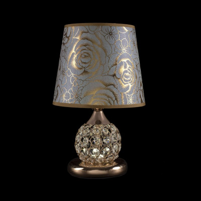 Світильник настільний з квітковим абажуром лампа E27 золото