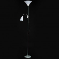 Світильник підлоговий з двома плафонами Е27/Е14, білий каркас