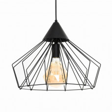 Світильник-підвіс конічний металевий під лампу Е27 чорний