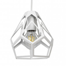 Світильник-підвіс металевий багатогранний цоколь Е27 білий
