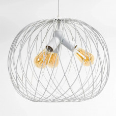Світильник підвісний каркасний на 3 лампи цоколь Е27 білий