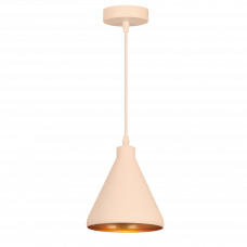 Светильник подвесной белый конус с золотым декором цоколь E27