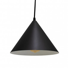 Світильник підвісний конус під лампу E27 металевий, чорно-білий 