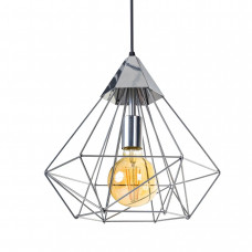 Світильник підвісний призма срібло глянець цоколь E27 метал