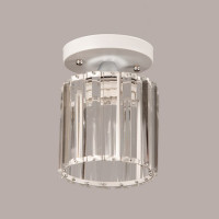 Потолочный светильник белый цилиндрическая форма, стеклянные вставки патрон...