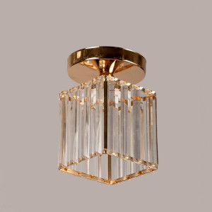 Світильник стельовий компактний золото скляний плафон Е27