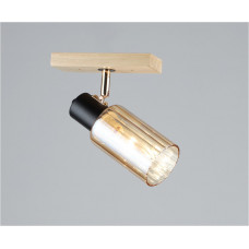 Светильник потолочный/настенный 1 лампа дерево/металл E27