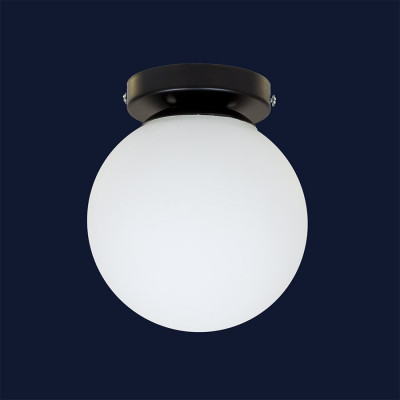 Світильник сучасний накладний білий плафон 150 мм Е27 чорний каркас 