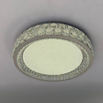 Светильник светодиодный 140Вт хром, хрустальный декор 3 режима цвета