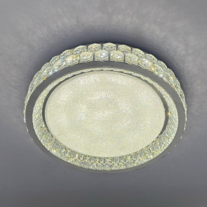 Светильник светодиодный 140Вт хром, хрустальный декор 3 режима цвета