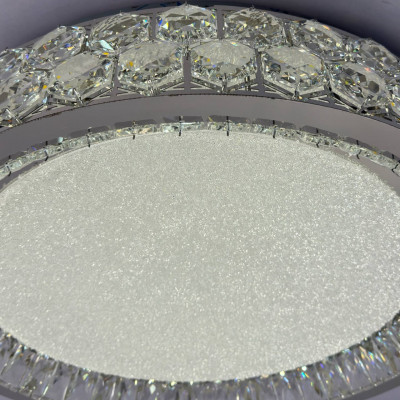 Светильник светодиодный 140Вт хром, хрустальный декор 3 режима цвета