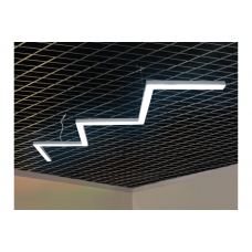 Лед світильник підвісний зигзаг 220V 180W 10800Lm 6000K холодний білий 500мм*6 сірий