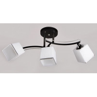 Светильник в стиле минимализм черный металл, матовое стекло Е27 62×26 см