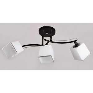 Светильник в стиле минимализм черный металл, матовое стекло Е27 62×26 см