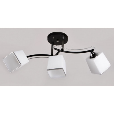 Светильник в стиле минимализм черный металл, матовое стекло Е27 62×26 см