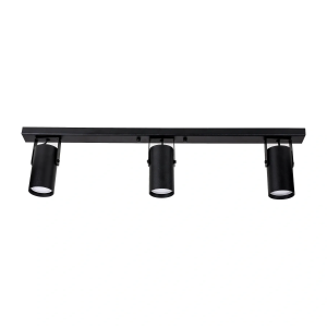 Світильник з трьома точковими спотами GU10 для коридору чорний