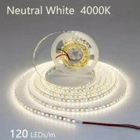 Светодиодная 24В лента SMD2835 120 д.м. IP33 нейтральный белый 4000K, бобина 10м (цена 1м)