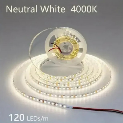 Светодиодная 24В лента SMD2835 120 д.м. IP33 нейтральный белый 4000K, бобина 10м (цена 1м)