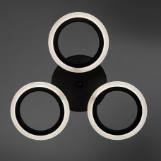 Светодиодная люстра 36Вт на 3 плафона черная пульт ДУ, диммер