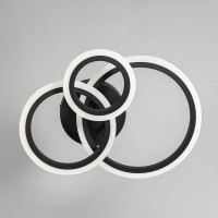 Светодиодная люстра 56Вт черная 3 лампы регулировки цвета и яркости