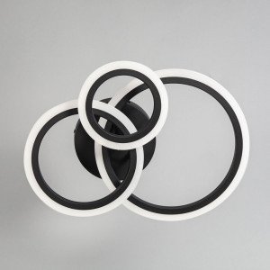 Светодиодная люстра 56Вт черная 3 лампы регулировки цвета и яркости