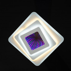 Светодиодная люстра 73W с 3D подсветкой белая 24×24 см 3 режима свечения, б...
