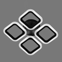 Светодиодная люстра на 4 квадрата 56 Вт регулировка 3000–6500K черный каркас